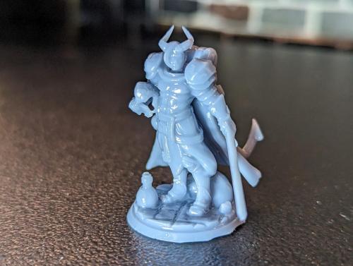 Resin printed gaming figurine ready for painting